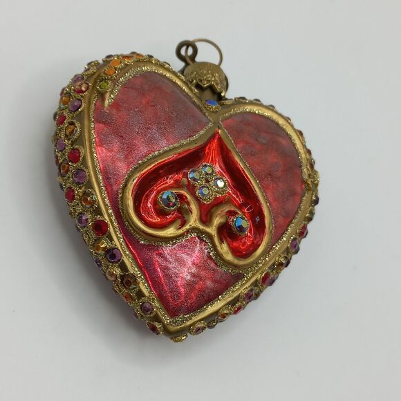 Jeweled Heart Ornament by Jay Strongwater Glass with Crystals - Picture 14 of 16